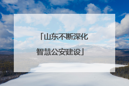 山东不断深化智慧公安建设