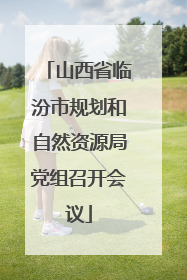 山西省临汾市规划和自然资源局党组召开会议