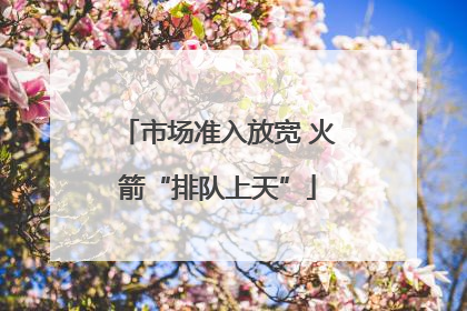 市场准入放宽 火箭“排队上天”