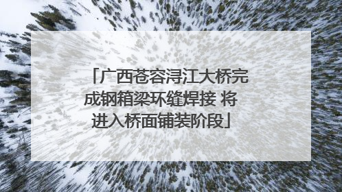 广西苍容浔江大桥完成钢箱梁环缝焊接 将进入桥面铺装阶段