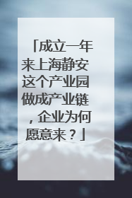 成立一年来上海静安这个产业园做成产业链，企业为何愿意来？