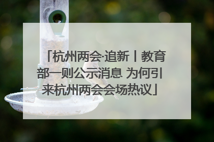杭州两会·追新丨教育部一则公示消息 为何引来杭州两会会场热议