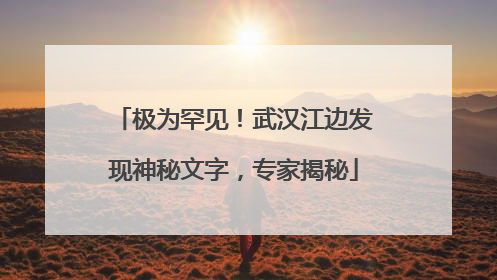 极为罕见！武汉江边发现神秘文字，专家揭秘