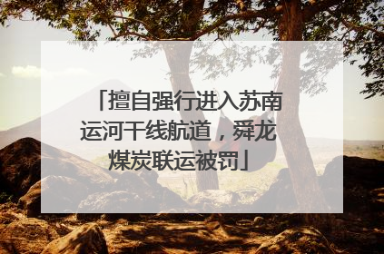 擅自强行进入苏南运河干线航道，舜龙煤炭联运被罚