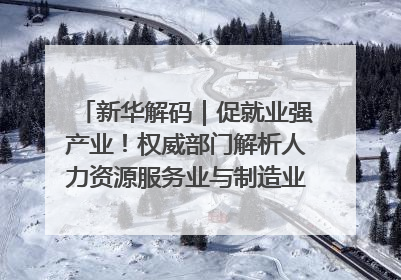 新华解码｜促就业强产业！权威部门解析人力资源服务业与制造业融合发展试点