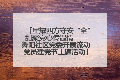 星耀四方守安“全” 甜聚党心传温情——舞阳社区党委开展流动党员建党节主题活动