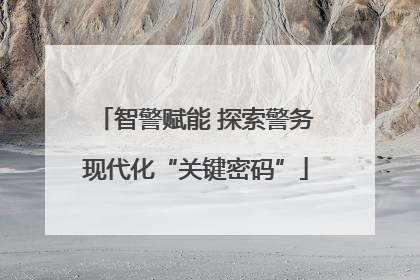智警赋能 探索警务现代化“关键密码”