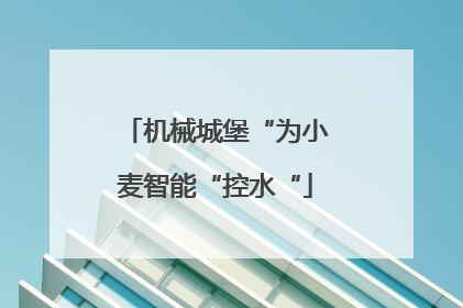 机械城堡“为小麦智能“控水“