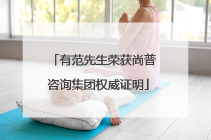 有范先生荣获尚普咨询集团权威证明