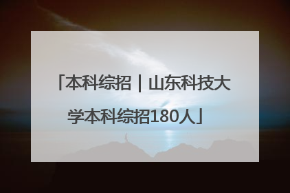 本科综招｜山东科技大学本科综招180人