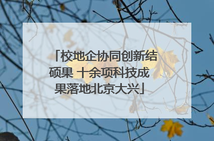 校地企协同创新结硕果 十余项科技成果落地北京大兴