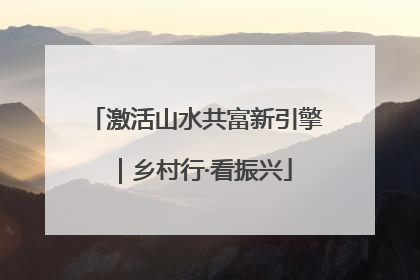 激活山水共富新引擎｜乡村行·看振兴