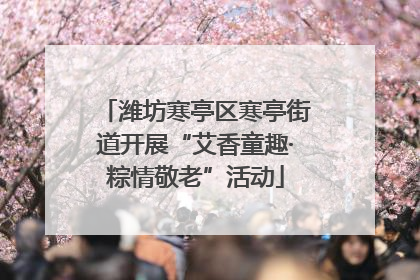 潍坊寒亭区寒亭街道开展“艾香童趣·粽情敬老”活动