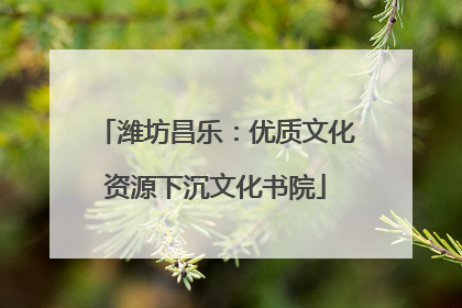 潍坊昌乐：优质文化资源下沉文化书院