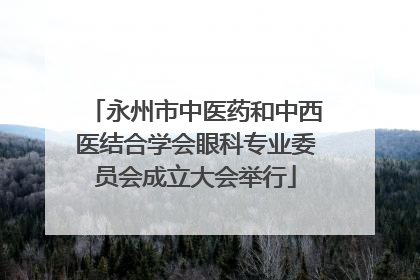 永州市中医药和中西医结合学会眼科专业委员会成立大会举行