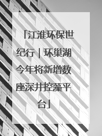 江淮环保世纪行｜环巢湖今年将新增数座深井控藻平台