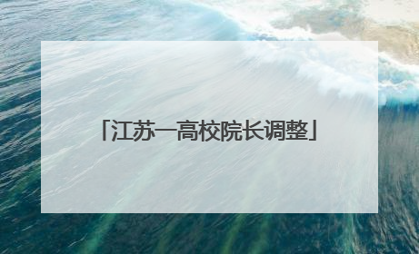 江苏一高校院长调整