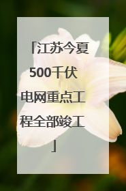 江苏今夏500千伏电网重点工程全部竣工