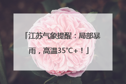 江苏气象提醒：局部暴雨，高温35℃+！