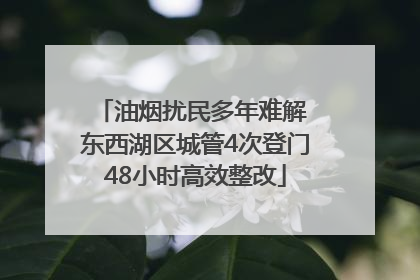 油烟扰民多年难解 东西湖区城管4次登门48小时高效整改
