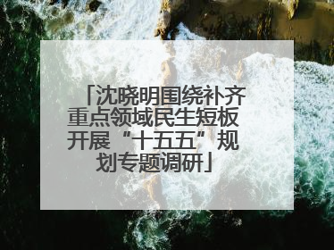 沈晓明围绕补齐重点领域民生短板开展“十五五”规划专题调研