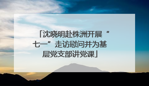 沈晓明赴株洲开展“七一”走访慰问并为基层党支部讲党课