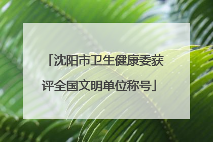 沈阳市卫生健康委获评全国文明单位称号