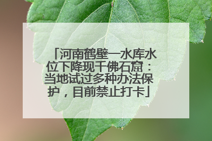 河南鹤壁一水库水位下降现千佛石窟：当地试过多种办法保护，目前禁止打卡