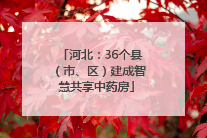 河北：36个县（市、区）建成智慧共享中药房