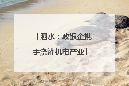 泗水：政银企携手浇灌机电产业