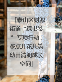 泰山区财源街道“绿书签”专项行动：多点开花共筑幼苗清朗成长空间