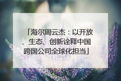 海尔周云杰：以开放、生态、创新诠释中国跨国公司全球化担当