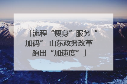 流程“瘦身”服务“加码” 山东政务改革跑出“加速度”