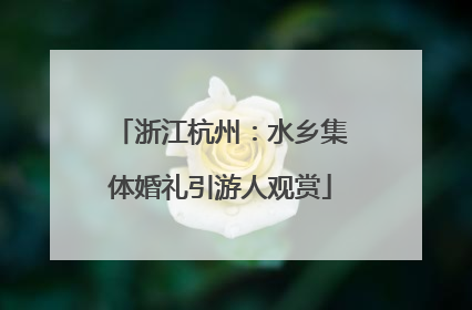 浙江杭州：水乡集体婚礼引游人观赏