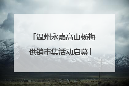 温州永嘉高山杨梅供销市集活动启幕