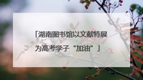 湖南图书馆以文献特展为高考学子“加油”