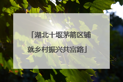 湖北十堰茅箭区铺就乡村振兴共富路