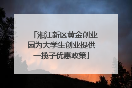 湘江新区黄金创业园为大学生创业提供一揽子优惠政策