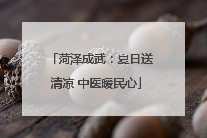 菏泽成武：夏日送清凉 中医暖民心