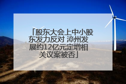 股东大会上中小股东发力反对 漳州发展约12亿元定增相关议案被否