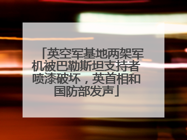 英空军基地两架军机被巴勒斯坦支持者喷漆破坏，英首相和国防部发声