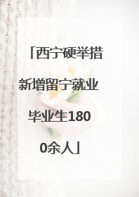 西宁硬举措新增留宁就业毕业生1800余人