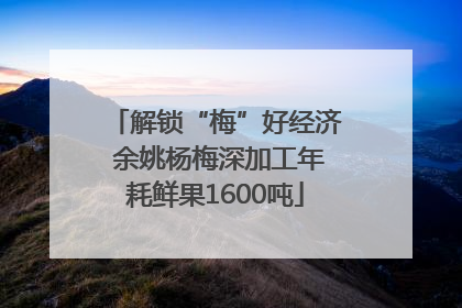 解锁“梅”好经济 余姚杨梅深加工年耗鲜果1600吨