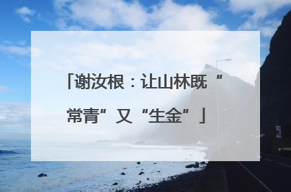 谢汝根：让山林既“常青”又“生金”