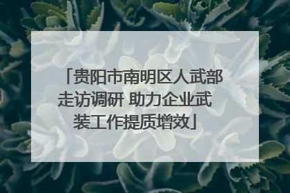 贵阳市南明区人武部走访调研 助力企业武装工作提质增效