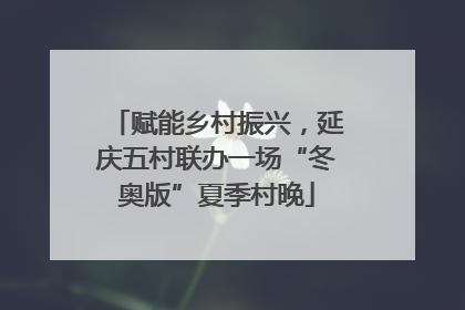 赋能乡村振兴，延庆五村联办一场“冬奥版”夏季村晚