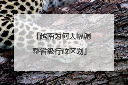 越南为何大幅调整省级行政区划