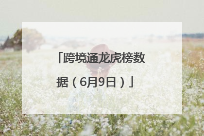 跨境通龙虎榜数据（6月9日）