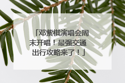 邓紫棋演唱会周末开唱！最强交通出行攻略来了！