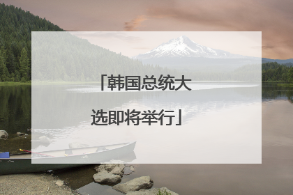 韩国总统大选即将举行